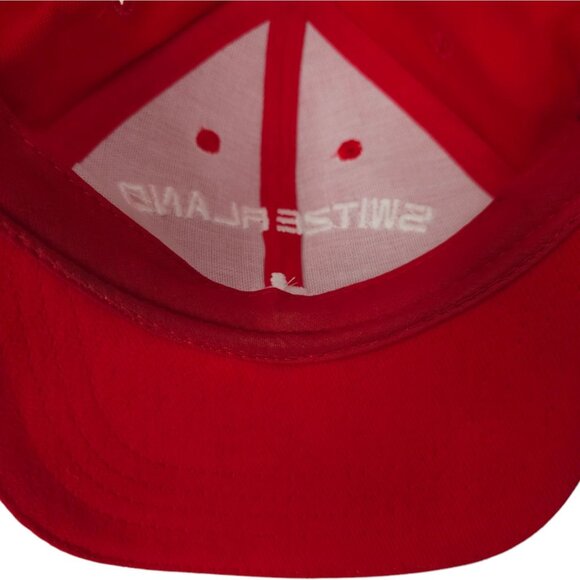 Switzerland Logo Strap Back Cap Spell Out Embroidered Hat Red DK Doerig Kreier - Picture 9 of 15